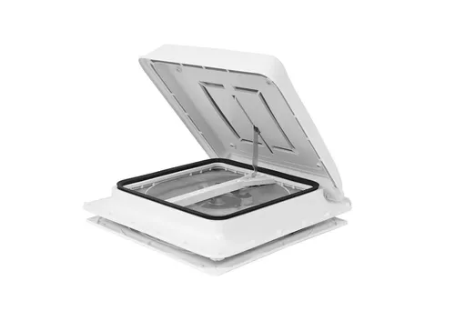 Fiamma Turbo Vent Dachhaube 40x40cm, weiß mit 12V - Dachlüfter mit stufenlos regulierbarer Geschwindigkeit und automatischer Steuerung durch das Thermostat Polar Control für optimalen Luftaustausch.