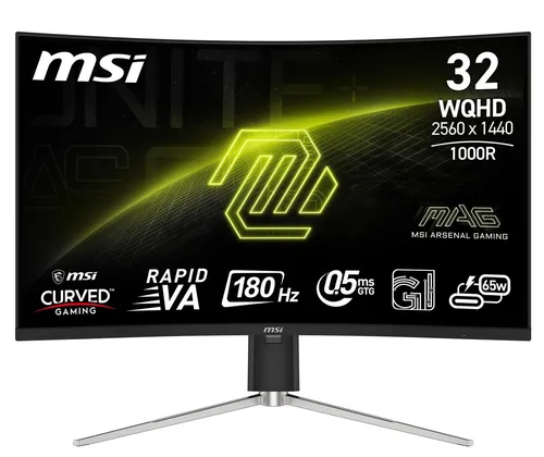MSI Curved-Gaming-Monitor "MAG 325CQRF QD E2" schwarz - Erleben Sie Gaming in WQHD-Qualität mit dem MSI Curved-Monitor. Mit 180 Hz Bildwiederholrate und höhenverstellbarem Standfuß für individuellen Komfort.
