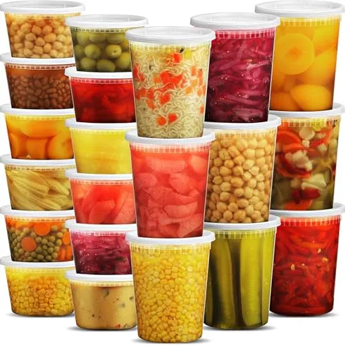 JoyServe Vorratsdosen Set – 48 luftdichte Dosen mit 54 Deckeln, BPA-frei - Großpackung mit 48 luftdichten Vorratsdosen in zwei Größen, ideal für die Organisation von Lebensmitteln und kleinen Gegenständen. Mikrowellen- und spülmaschinenfest für den täglichen Gebrauch.