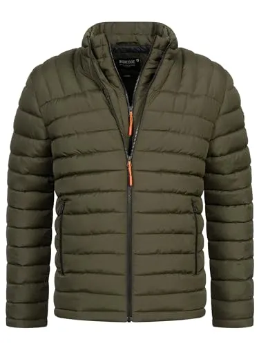 Indicode Herren INNash Steppjacke | Leichte Winterjacke für Männer in Army, XXL - Stylische Steppjacke mit durchgehendem Reißverschluss und hohem Stehkragen. Die wärmende Wattierung sorgt für Komfort, während die kompakte Form ideal für unterwegs ist. Perfekt für die Übergangszeit!