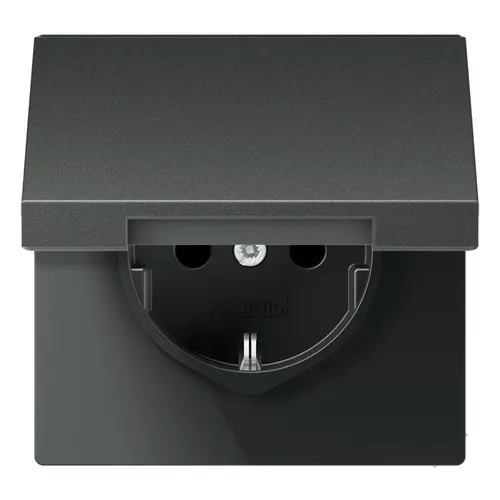 Jung SCHUKO Steckdose AL 1521 KL AN IP44 - Steckdosen & Zubehör, schutzwasserfeste IP44 Steckdose in anthrazit, ideal für den Außenbereich und Feuchträume, robustes Aluminiumgehäuse.