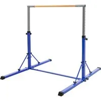 Höhenverstellbare Gymnastik Turnreck Stange in Blau - Geräte für Turnen und Gymnastik, freistehend und in 12 Höhen von 95,5 cm bis 150 cm verstellbar, ideal für individuelles Training und Platzersparnis.