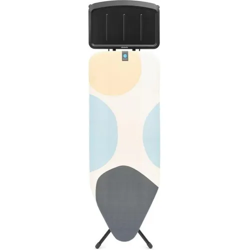 Brabantia Bügelbrett C 124 x 45 cm Spring Bubbles - Bügelbrett für Dampfbügelstationen, höhenverstellbar von 75 bis 98 cm und mit großer Halterung für Stabilität. Ideal für schnelles und bequemes Bügeln ohne Falten.