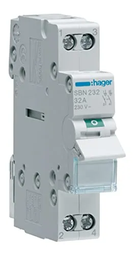 Inter Sectionneur bipolaire 230V 32A 2P - SBN232 - Hager