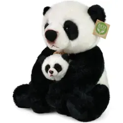Plyšová panda s mládětem, 27 cm - Kuscheltiere: Exklusive 27 cm große Panda mit Baby, umweltfreundlich aus recycelten Materialien gefertigt und ideal zum Kuscheln.