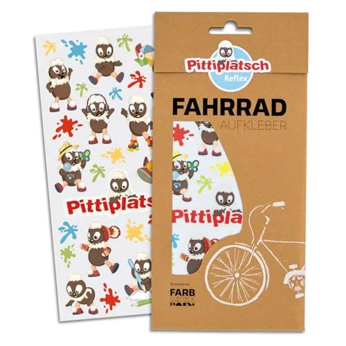 Farbviereck Pittiplatsch Aufkleber Fahrrad - Unser Sandmännchen Sandmann - Roller - Kinderwagen - Helm Geschenk Fahrradaufkleber Trötsch Schnatterinschen Pitti | R0022