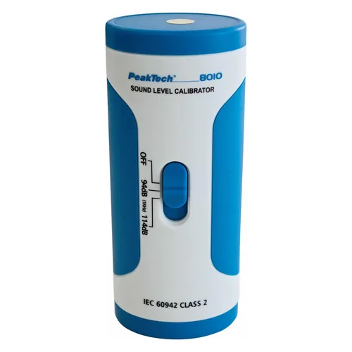 PeakTech Schallpegelkalibrator P 8010 - Werkstatt Messgerät zur Kalibrierung von Schallpegelmessgeräten der Klasse II, tragbar und benutzerfreundlich, ideal für Labor und Feld, inklusive Batterie und Tasche.