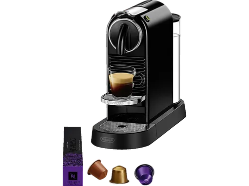 Nespresso Kapselmaschine CITIZ EN 167.B von DeLonghi - Schnelle Aufheizzeit, inkl. Willkommenspaket mit 7 Kapseln, elegantes Schwarz