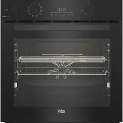 Beko bPRO 500 BBISA17302BMP, Elektrischer Einbaubackofen mit Dampfgarfunktion, 72 l, Schwarz - Der Beko BBISA17302BMP Einbaubackofen mit 72 l und Dampfgarfunktion sorgt für optimales Garen. Genießen Sie knusprige Ergebnisse und einfachen Zugriff auf Ihre Speisen dank Teleskopschienen. Ideal für kreative Kochabenteuer.
