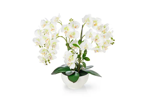 PASCH Kunstorchidee ® XXL - Künstliche Orchidee in Hochglanz-Keramiktopf - Kunstorchideen für den Innenbereich, 56 cm groß und täuschend echt. Perfekt für jeden Anlass wie Einweihung, Weihnachten oder Geburtstag.