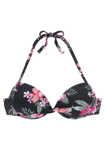 LASCANA Push-Up-Bikini-Top Santini - Bikini-Oberteil im floralen Design, mit Bügel und integrierten Kissen für optimalen Halt und verführerischen Look. Hergestellt aus Recycling-Polyamid, ideal für umweltbewusste Fashionistas.