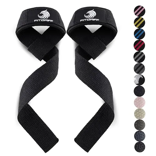 Fitgriff® Zughilfen für Krafttraining - Gepolsterte Lifting Straps für Männer und Frauen - Fitness-Straps, ideal für Kreuzheben und schwere Lifts, bieten erstklassigen Halt und entlasten deine Unterarme für mehr Leistung im Training.