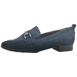 Tamaris COMFORT Damen Loafer - Stilvolle Business Slippers in Blau (Navy Suede), 41 EU - Slipper & Mokassins für Damen mit Wechselfußbett für individuellen Komfort und optimaler Passform durch Comfort Fit - ideal für Büro und Freizeit.