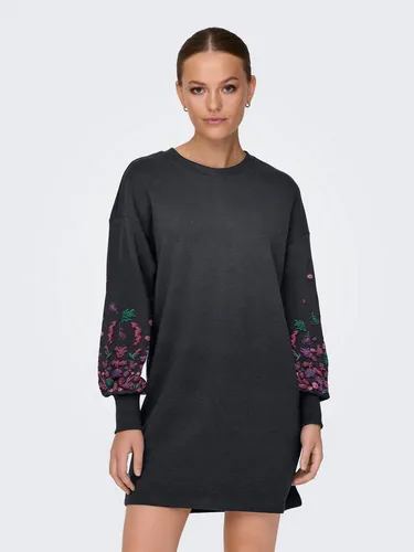 ONLY Sweatkleid ONLBROOKE LS SHORT DRESS FLOWER SWT NOOS schwarz XXS (32) - Modisches Sweatkleid in Schwarz mit floralem Druck, pflegeleicht und ideal für lässige Anlässe. Perfekt für einen entspannten Look!