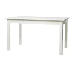 Ausziehbarer Esstisch Coburg in Weiß - 140-180 cm - Kategorie: Tische & Stehtische, ideal für bis zu 8 Personen, verlängerbar mit Einlegeplatte für flexibles Essen & Trinken.