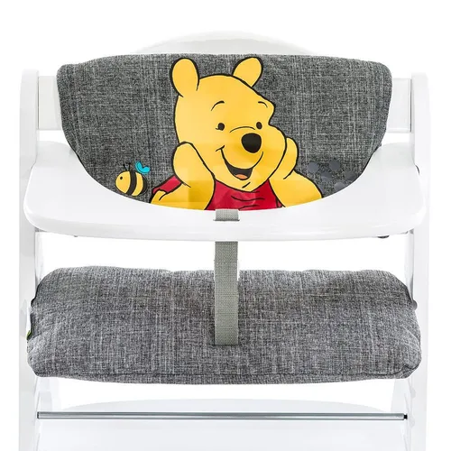 hauck Disney Sitzkissen Kompatibel mit Alpha+, Beta+ und Arketa Holzhochstuhl Highchair Pad Deluxe, Einfache Befestigung mit Klettverschluss, Maschinenwaschbar (Pooh Grey)