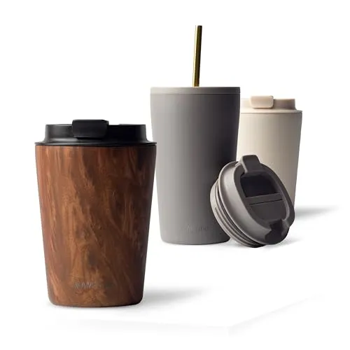 MAMEIDO Thermobecher 350ml - Auslaufsicherer Edelstahl Kaffeebecher to go - Thermostassen & -becher: Doppelwandig isolierter Becher, hält Getränke bis zu 4h heiß und 8h kalt, ideal für unterwegs.