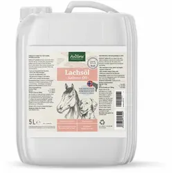 AniForte Lachsöl für Hunde & Pferde 5 Liter - Premium Natur Fischöl - Fischöl für Hunde, reich an Omega-3 und 6, unterstützt Gelenke und Herz-Kreislaufsystem für ein glänzendes Fell, frisch in Deutschland abgefüllt.