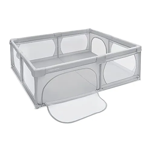 Moby-System Laufstall Baby Faltbar & Laufgitter - Laufgitter mit 200x140 cm Spielfläche, rutschfester Basis und wasserdichtem 210D PVC, ideal für sicheren Spielraum und einfach zu transportieren.