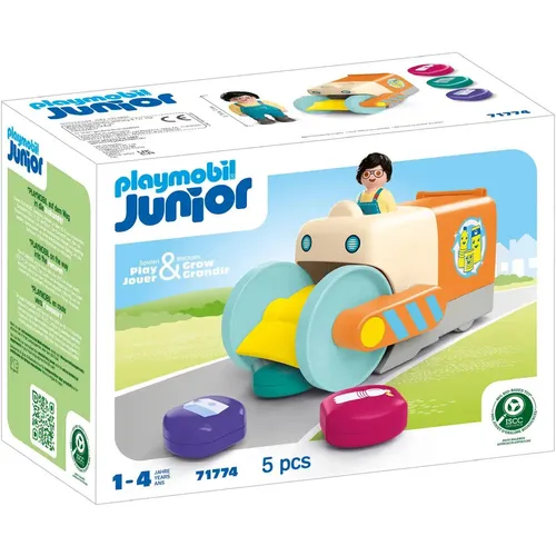 Playmobil® Spaßiges Müllsammelfahrzeug (71774) - Junior Konstruktions-Spielset mit 5 Teilen, fördert kreatives Spielen und umweltbewusstes Handeln für Kinder ab 12 Monaten.