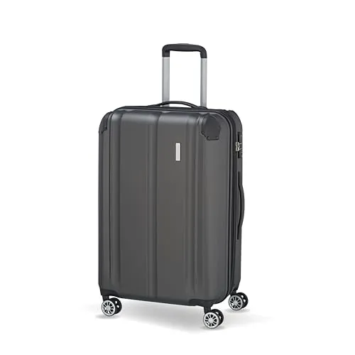 travelite Hartschalenkoffer CITY 68 cm - erweiterbar auf 86 Liter, kratzfeste Oberfläche mit TSA Schloss und cleverem Eckenschutz für sichere Reisen
