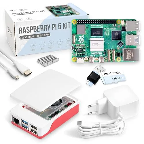 Raspberry Pi 5 8GB Starter-Kit | 128GB Edition - All-In-One-PC mit Dual 4K HDMI-Ausgang für beeindruckende Bildqualität und einem leistungsstarken Quad-Core Prozessor – ideal für kreative Projekte und anspruchsvolle Anwendungen.