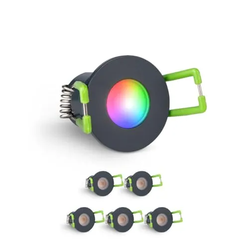 LongLife LED Einbaustrahler Mini 6er Set 3W RGBW - Wetterfester Einbaustrahler für Terrassen und Carports, dimmbar mit Fernbedienung und energieeffizient mit nur 3W Verbrauch.