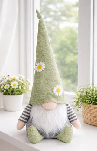 LB H&F Lilienburg Dekofigur Wichtel Zwerg Gnom Schlafwichtel Deko Frühling Frühlingsdeko (Landhaus Shabby Hygge Herbst Willkommen Osterdeko grün Frühlingsdekoration Tischdeko Tisch Dekoration Sommer Herbst Winter Geburtstag Frühjahr Muttertag Geschenkidee, Objekt Skulptur Objekt Skulptur), zum hinstellen aufstellen groß, Frühjahr Ostern Gartenzwerg Herbstdeko Dekoration Fensterbrett), Aufsteller Figur modern Frühlingsdeko Stoffwichtel Frühlingswichtel Dekowichtel niedlich groß Stoff Blumen Mütze, Mitbringsel Muttertag Mama Mutter Fenster Tür basteln), Dekofigur Fensterdeko Eingang Tür Tisch Geschenkidee
