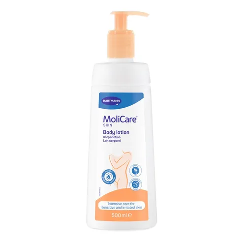 Molicare Skin Körperlotion - Arzneimittel zur intensiven Pflege sensibler, reifer oder gereizter Haut mit dem Nutriskin Protection Komplex für langanhaltende Feuchtigkeit.