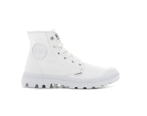 Palladium PAMPA MONOCHROME Sneaker Boots Unisex Weiß, Größe 37 EU - Wanderschuhe aus 100% Baumwolle mit Gummi- und EVA-Außensohle, ideal für Komfort und Style bei Outdoor-Aktivitäten.