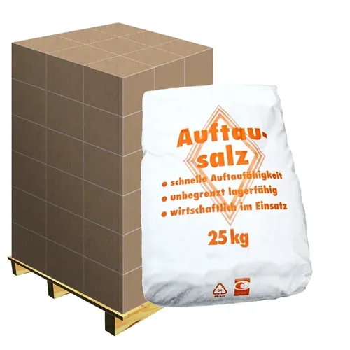 ReinigungsBerater Streusalz 25 kg - Palette mit 40 Sack - Streusalz mit 98% Natriumchlorid, ideal zum sicheren Auftauen von Eis und Schnee, Korngröße bis 5 mm, perfekte Lösung für Winterbedingungen.