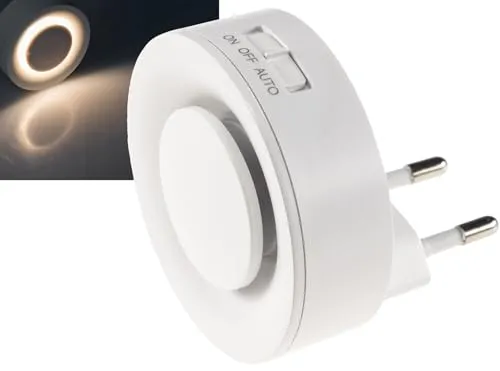 ChiliTec Nachtlicht mit Bewegungsmelder 230V Nachtlampe für Steckdose Steckdosenlampe Steckdosenlicht mit Dämmerungssensor warmweiß
