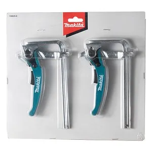 Makita Einhandzwinge 199826-6 - Ganzstahl Klemmzwingen Set, 2 Stück mit 160 mm Spannweite, bis zu 5 x schneller als herkömmliche Zwingen