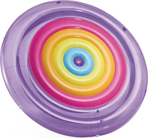 Intex Schwimminsel RAINBOW FIESTA ISLAND - Badeinsel mit 200 cm Durchmesser, ideal für entspannte Tage im Wasser, bunt und pflegeleicht aus wasserabweisendem PVC.