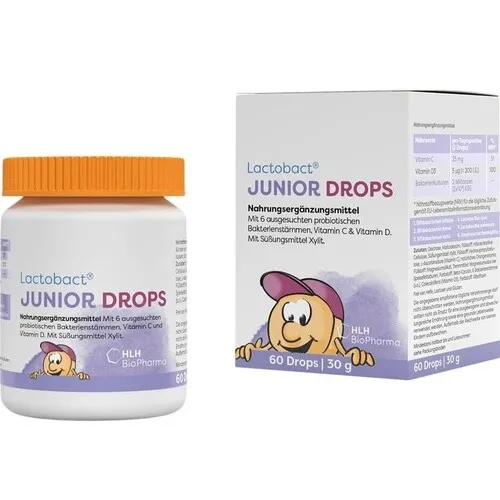 LACTOBACT Junior Drops Lutschtabletten, 60 St PZN 10986686 Verfall 10/2025
