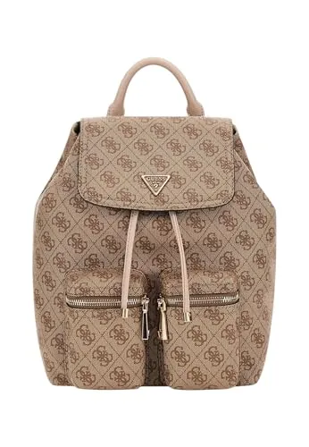 Guess Cityrucksack Manhattan II – Braun - Stylischer City-Rucksack aus hochwertigem Polyurethan, ideal für den urbanen Alltag. Mit praktischem Zugbandverschluss und Tragegriff, perfekt für unterwegs.