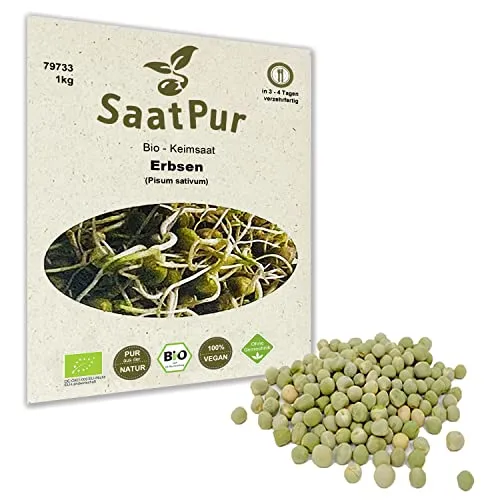 1Kg BIO Keimsprossen Erbse Mikrogreen Sprossen Keimling Mikrogrün Sprossenanzucht Keimsaat