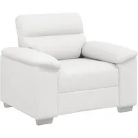 vidaXL Sessel Weiß 60 cm Kunstleder - Komfortabler Loungesessel - Ohren- & Armlehnensessel, ideal zum Entspannen mit robustem Holz- und Metallgestell sowie pflegeleichtem Kunstleder für elegante Langlebigkeit.