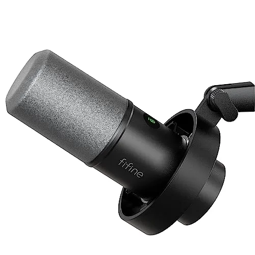 FIFINE XLR Studio Mikrofon Dynamisches, USB Microphone PC für Streaming Podcast Gaming, für PS4/5 Mac Mixer Soundkarten