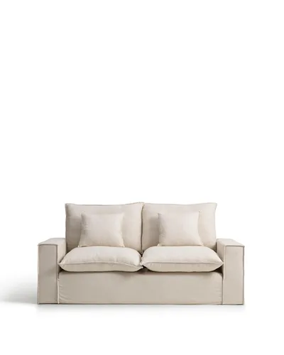 Anarela 2-Sitzer-Sofa Beige 220 cm - Modernes 2-Sitzer-Sofa aus hochwertigem Leinen-Viskose-Gemisch, ideal für entspannte Stunden. Bietet Platz für bis zu 260 kg und überzeugt durch seine weiche Polsterung.