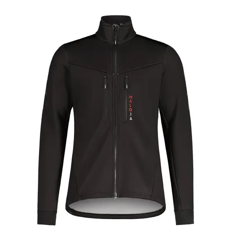 Maloja Windjacke SanzenoM Cycle Thermal Windblock (schwarz, Herren, Größe: L) - Hochwertige winddichte Jacke für Rad- und Multisport, bietet optimale Wärmeisolierung und Bewegungsfreiheit. Ideal für Bike, Langlauf oder Trailrunning, mit praktischen Belüftungsöffnungen und zwei Reißverschluss-Brusttaschen.