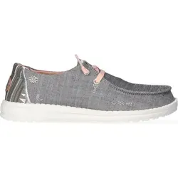 Hey Dude Slipper "Wendy Boho" in Grau, Größe 38 für Damen - Damen Slipper mit elastischem Einstieg und rutschhemmender Laufsohle – ideal für den Alltag und stylisch im Boho-Look.