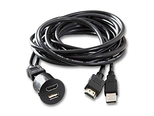 Alpine KCU-1H USB-HDMI-Einbaubuchse für FIAT Ducato - HiFi-Kabel mit 1,8 m HDMI-USB-Verlängerung, ideal für eine einfache Integration von Multimedia-Geräten in Ihrem FIAT Ducato.