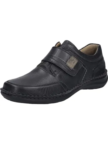 JOSEF SEIBEL New Anvers 83 Halbschuh für Herren - Schwarz - 46 - Herren-Halbschuhe in Übergröße aus hochwertigem Rindsleder mit komfortablem Klettverschluss, ideal für breite Füße und perfekten Sitz.
