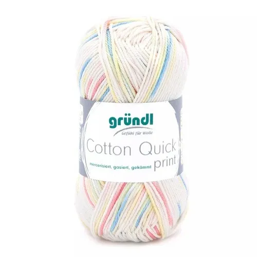 GRÜNDL WOLLE COTTON QUICK PRINT 50G BABY MULTICOLOR 100G/5,98 EUR NEU