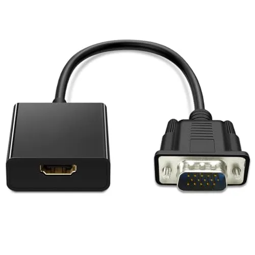 PETERONG VGA zu HDMI Adapter 1080P@60Hz VGA Stecker auf HDMI Buchse Konverter mit 3,5 mm Audiobuchse für PC, Laptop, TV Box zu HDTV, Monitor, Projektor, Bildschirm