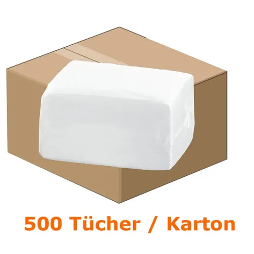 Nordvlies WIPEX Vliestücher AIRLAID MB, 500 Stück - Lösemittelbeständige Einwegtücher für Kfz und Industrie. Ideal zum Aufnehmen von Ölen und Fetten. Größe: 30x38 cm, Z-gefaltet, 70 g/qm. Praktische Verpackung mit 500 Tüchern im Karton.