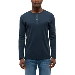 Langarmshirt MUSTANG Herren Style Arminto - Blau (Navy), Gr. XL - Herren-Shirt aus 100% Baumwolle im Slim Fit, ideal für lässige Looks. Pflegeleicht und bequem, perfekt kombinierbar mit Jeans oder Chinos.
