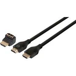 BlueBuilt HDMI 2.0b Kabel 3m Schwarz BBHK2030 - Hochwertiges 3 Meter HDMI-Kabel mit 4K 60 Hz Unterstützung und praktischem 90-Grad-Adapter. Ideal für die Verbindung von Heimkinogeräten ohne Signalverlust. Fünf Jahre Garantie inklusive!