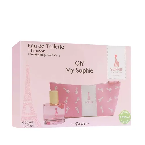 Sophie La Girafe Oh! My Sophie SET K (EDT 50ml + Kosmetiktasche) - Entdecken Sie das bezaubernde Eau de Toilette für Kinder im praktischen Set mit Kosmetiktasche. Ideal für unterwegs und ein tolles Geschenk!